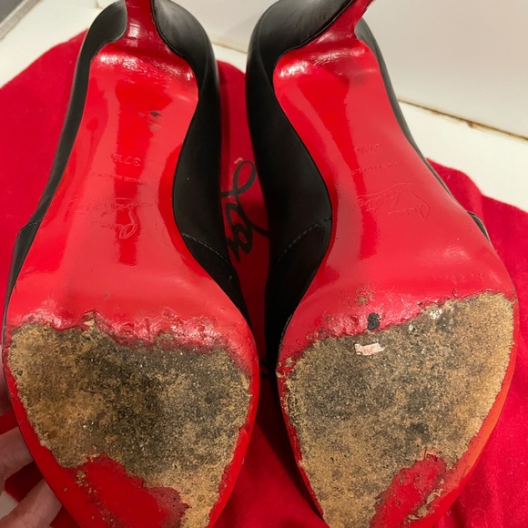 Christian Louboutin black stiletto peep toe - Picture 2 of 3